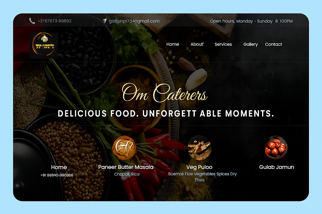 Om Caterers Website Development